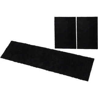 OTTO home Bettumrandung »Shaggy 30« Höhe 30 mm 3 tlg. gewebt, 2- oder 3-teilig, Bettvorleger, Läufer-Set, Uni-Farben,