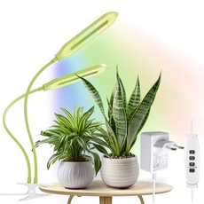 Diivoo Pflanzenlampe LED Vollspektrum für Zimmerpflanzen, Pflanzenlicht mit 2 Licht-Modi & Zeitschaltuhr & 10-Stufen-Dimmung (Einfach B)
