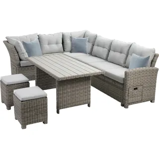 Lounge-Set Malia, halbrund - Grau