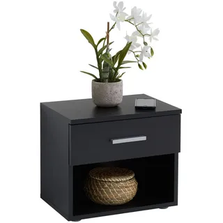 CARO-Möbel Nachtschrank Mary 42 x 38 x 30 cm Schwarz