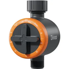 Diivoo Bewässerungsuhr, IP55 Sprinkler-Timer, Automatischer Schlauchhahn-Timer mit manueller Bewässerung von 5 bis 120 min, Gartenbewässerungssystem-Controller für Tropf