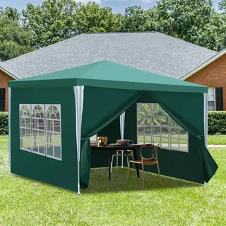 Pavillon Camping Festzelt Wasserdicht Partyzelt Stabiles hochwertiges 3x3m Grün - Grün