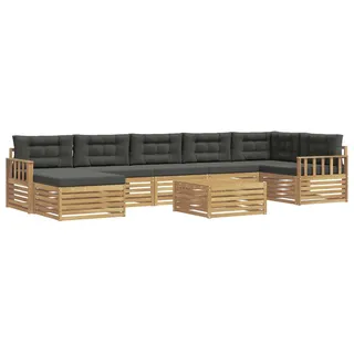 vidaXL Outdoor-Sofagarnitur 8 stk. Weiß und Anthrazit - Braun
