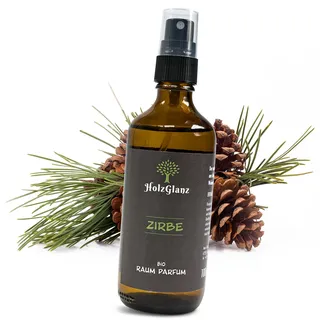 HolzGlanz Bio Zirbenspray 100ml - naturreiner Duftspray aus der Zirbelkiefer - Zirben Raumduft - Zirbelkiefer Spray Raumspray Kissenspray - aus Österreich