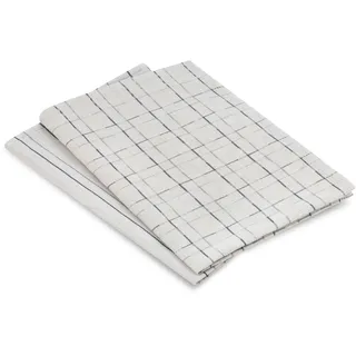 Geschirrtuch ROSS "Geschirrtücher 2er-Set 987 2x HL + Banderole", chrom, B:18cm H:3cm L:27cm T:3cm, 50% Baumwolle, 50% Leinen, Geschirrtücher, Geschirrtuch, Zwirn- Halbleinen