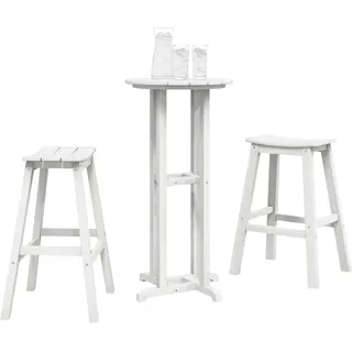 vidaXL Garten Bar Set 3 pcs Weiß HDPE - Weiß