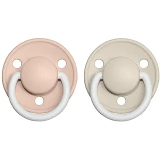 BIBS De Lux Natural Rubber Night Size 1: 0+ months Schnuller Blush / Vanilla 2 St.