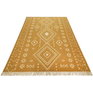 Green Looop »Monaco GL-82103« rechteckig 5 mm Höhe handgewebter Naturfaserteppich aus 80% Wolle 20 % Baumwolle, Fransen,