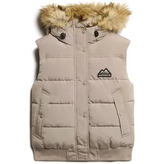 Superdry Everest Faux Fur Weste - Deep Beige - XS
