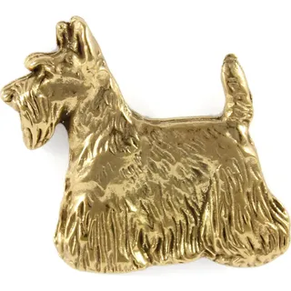 Schottischer Terrier, Scottish terrier - Vergoldete Brosche, eleganter Hundeschmuck, einzigartige Brosche der Marke Art-Dog