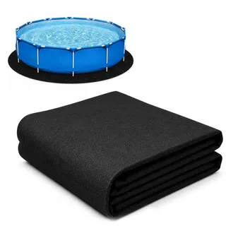 LANZLC Poolunterlage Rund 4M, Pool Unterlage Outdoor, Rund Faltbarer rutschfeste Poolmatten, Pool Bodenplane Bodenmatte, Reißfest Whirlpool Unterlage für Hinterhof Garten Rasen