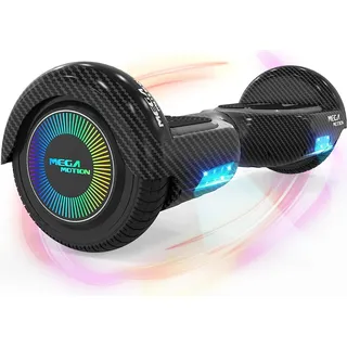 MEGA MOTION Hoverboard,Elektro Scooter 6,5 LED E-Balance Scooter mit Motorbeleuchtung und Bluetooth - Schwarz