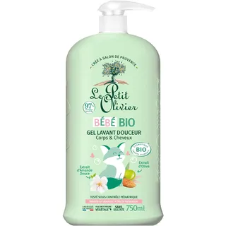 Le Petit Olivier - Weiches Waschgel – Bio-Baby – Körper und Haare – ab der Geburt – reinigt sanft – Bio-zertifiziert – 97% natürlicher Ursprung – unter pädiatrischer Kontrolle getestet – 750 ml