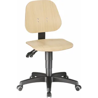 Bimos Arbeitsdrehstuhl Unitec mit Rollen Buche Sitz-Höhe 440-620mm - 9653- 3000 - Schwarz