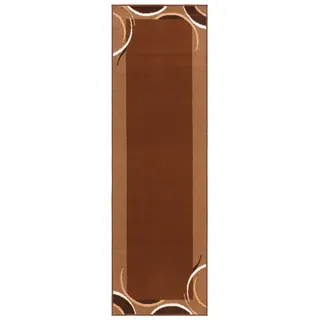 Läufer OTTO HOME "Noah" Gr. 13, braun, B:90cm H:7mm L:250cm, Kunstfaser, Teppiche, Läufer, mit Bordüre, Läufer, Brücke, Kurzflor, verspieltes Design, elegant
