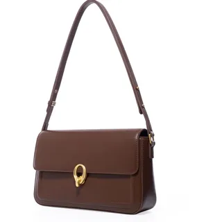 LAFESTIN Schultertaschen aus Spaltleder für Damen mit verstellbarem Riemen, trendige Umhängetaschen, Designer-inspirierte Handtaschen, Karamellfarben/Braun, Medium