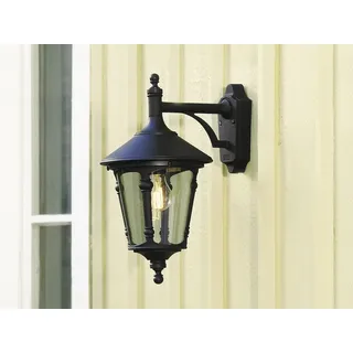 LED Außenwandleuchte, Wandlaterne im Landhausstil hängend Terrassenlampe Schwarz - Schwarz