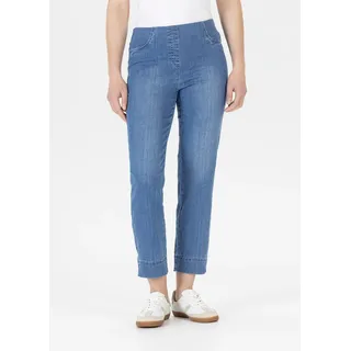 3/4-Jeans STEHMANN "Igor3-680W", Damen, Gr. 38, N-Gr, blau (frozy cobalt (stone)), Denim/Jeans, Obermaterial: 89% Baumwolle, 10% Elastomultiester, 1% Elasthan, unifarben, schmal 3/4-Länge, Jeans 3/4-Jeans, 3/4- Jeans-Leggings mit Stretch