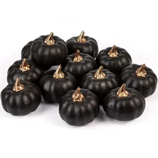 Whaline Künstliche Kürbisse, 12 Stück, Vintage-Kürbisernte, lebensechter Kürbis, künstlicher Schaumstoff-Kürbis für Herbst, Halloween, Zuhause, Party, Erntedankfest, Party, Haus, Küche,