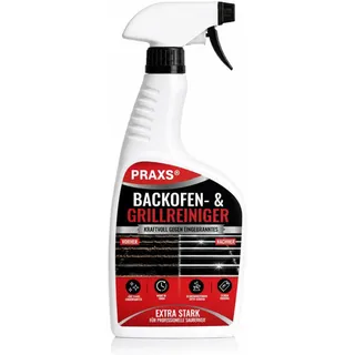 PRAXS® Backofenreiniger & Grillreiniger - 500ml Konzentrat - Wirkt in 10 min - Extrem kraftvolle Formel gegen hartnäckige Ablagerungen - Made in DE