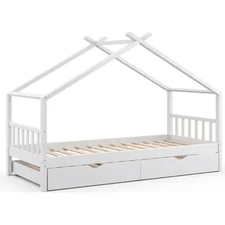 Hausbett Vitalispa Design Weiß 90x200 cm mit Gästebett, Model 35962 - Weiß