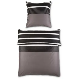 JANINE J.D. 8468 Gestreift Braun/Schwarz 135 x 200 cm + 80 x 80 cm