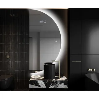 Artforma Badspiegel 50x100 cm Rund OKRHA221 x53, LED, Ohne Rahmen | Spiegel Halbrund, 50x100, Badezimmerspiegel Nach Maß, Led Spiegel Bad auf Individuelle Bestellung Gefertigt, Modernes Design