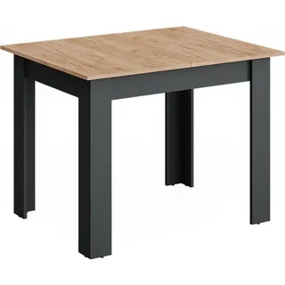 Vicco Esstisch Repose, 100 x 80 cm ausziehbar, Anthrazit/Goldkraft Eiche, - Grau
