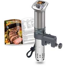 Bild von Sous Vide Roner, niedrige Temperatur: Roner Präzision | 1100 W | 230 V | LCD-Farbe | IPX7 wasserdicht | DC-Motor ohne Bürsten | Kochmaschine mit 20 integrierten Rezepten, G320 Pro Silber