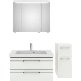 Saphir »Balto Sprint 3-teilig, Mineralmarmor-Waschtisch mit LED-Spiegelschrank«, 4 Türen, 3 Schubladen