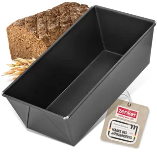 Zenker Brotbackform 30 cm PURE, Königskuchenform mit Antihaftbeschichtung, hochwertige Backform (Farbe: schwarz), Menge: 1 Stück