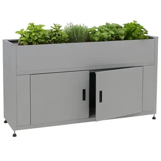 Mendler Hochbeet HWC-O85 91 x 161 x 51 cm Grau/Gold