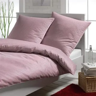 elegante Mako-Satin Hamburger Streifen 2460 - Farbe: Bordeaux - 1, 80/80 135/200 cm - bordeaux