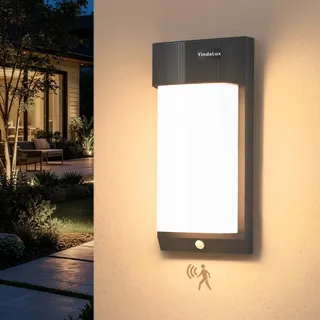 YindaLux Aussenlampe mit bewegungsmelder LED, IP65, 30W 3400LM, Anthrazit | 3000K Warmweiß, Aluminium, Wandleuchte Innen/Außen, Modern Lampe mit Bewegungsmelder für Terrasse, Eingang, Flur