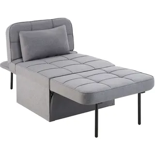 Tectake Relaxsessel Ponto Polyester 74 x 79 x 0 cm Grau mit Hocker