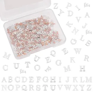 OLYCRAFT 884 Stück Buchstaben Harzfüller Alphabet Harz Füllanhänger Legierung Epoxidharz Zubehör Messing Cabochons Für Nail Art Bolzen Und Nail Art Deko Zubehör - 26 Stile