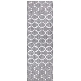 Carpet City Outdoor-Teppich, Grau, Textil, Grafikmuster, Rechteckig, 80x250 cm, Oeko-Tex® Standard 100, pflegeleicht, UV-beständig, Teppiche & Böden, Teppiche, Teppichläufer