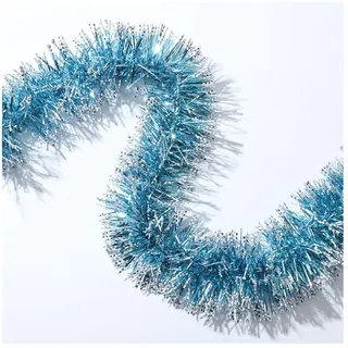 Wisafory 5 Stück 2 m Weihnachten Lametta Girlande Glitzer Weihnachtsgirlande Weihnachtsbaum Deko Hängende Dekoration Glänzend Weihnachtsbaumschmuck für Weihnachten Geburtstag Party Festival Hellblau