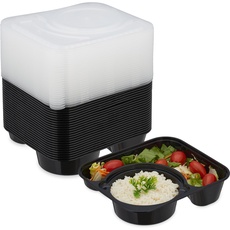 Bild 24x Meal-Prep-Boxen, Lunchbox, schwarz