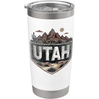 Retro Utah Landschaft Vintage Souvenir Doppelwandiger Edelstahl-Thermobecher