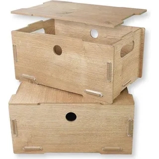 Spielzeugboxen aus MDF | 30 x 20 x 14 cm | Holzkisten für Kinder | Dauerhafte Geschenkboxen - Weiß