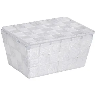 Wenko Aufbewahrungskorb Adria mit Deckel 19 x 10 x 14 cm weiß