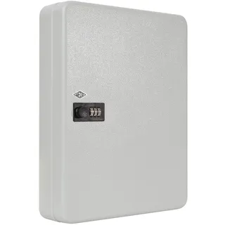 Wedo Schlüsselschrank für 60 Schlüssel – kompaktes Wand-Keysafe mit mechanischem 3-stelligen Zahlenschloss, pulverbeschichtetes Stahlblech, inkl. Nummerierungsset & Montage, hellgrau