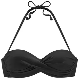 LASCANA Bügel-Bandeau-Bikini-Top Damen schwarz Gr.34 Cup A