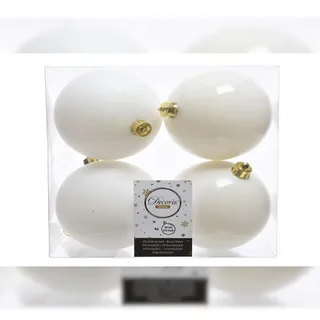 Kaemingk Weihnachtsbaumkugeln bruchfest 10 cm 4 Stück wollweiß glanz/matt