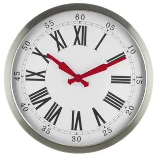 EUROTIME 56860-07 Funk Wanduhr 40cm Silber