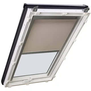 Roto Dachfenster Schlafzimmer Sparpaket aus Kunststoff mit Eindeckrahmen inkl. Verdunkelungsrollo ZRV 94 x 140