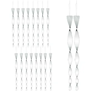 Relaxdays Vogelabwehr Spirale, 18er Set, reflektierend, Balkon & Garten, Windspirale, 40 cm, Vogelschreck, Silber