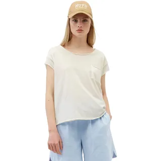 Marc O'Polo Denim Damen, T-Shirt aus Bio-Baumwolle Relaxed Fit, weiß (Scandinavian White), S,