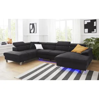 Cotta Wohnlandschaft »Komaris«, U-Form, B: 320 cm« mit Bettfunktion, Bettkasten & Licht,